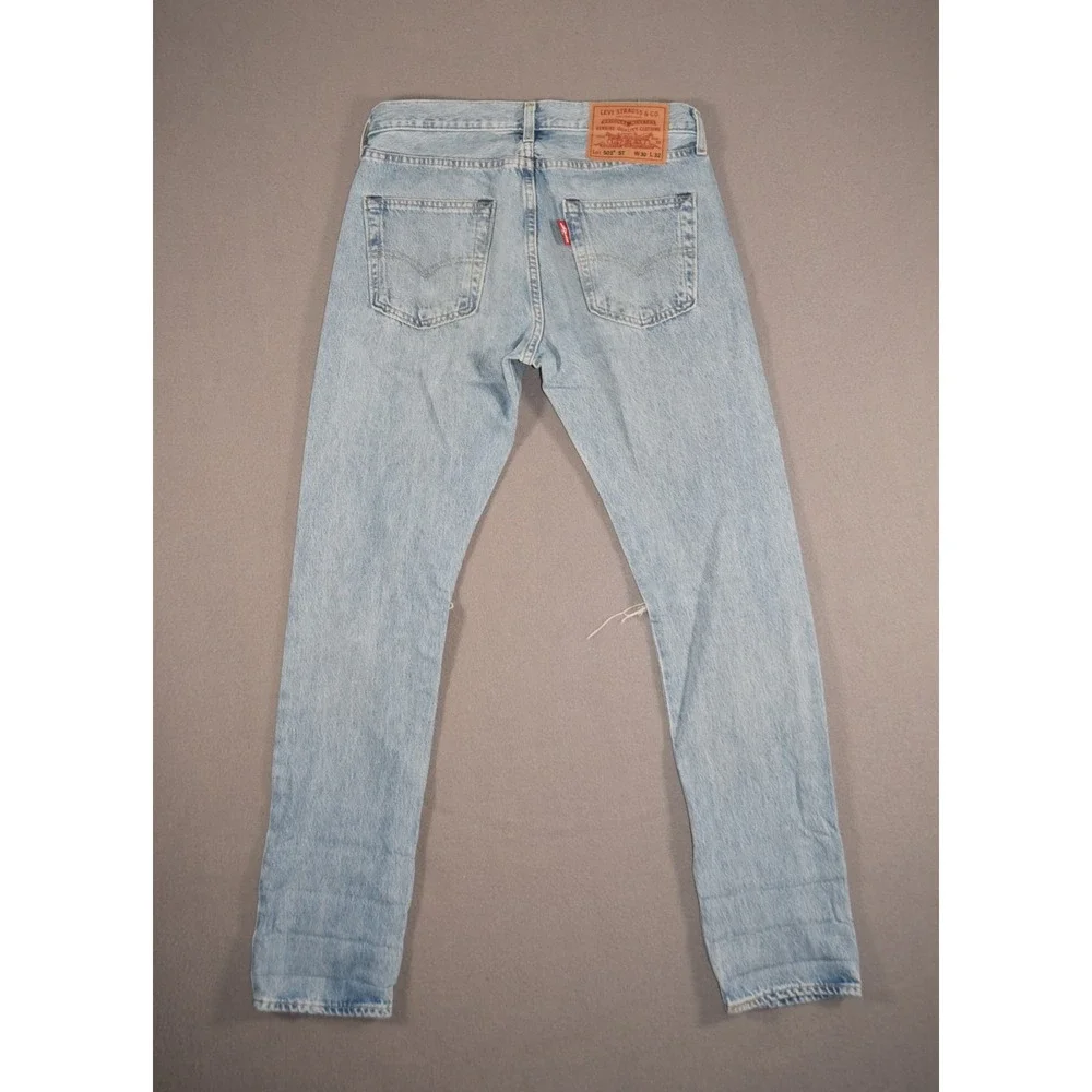 Levis 501 Jeans Mens 30x32 Slim Taper Big Tab Medium Wash Premium Button Fly XX